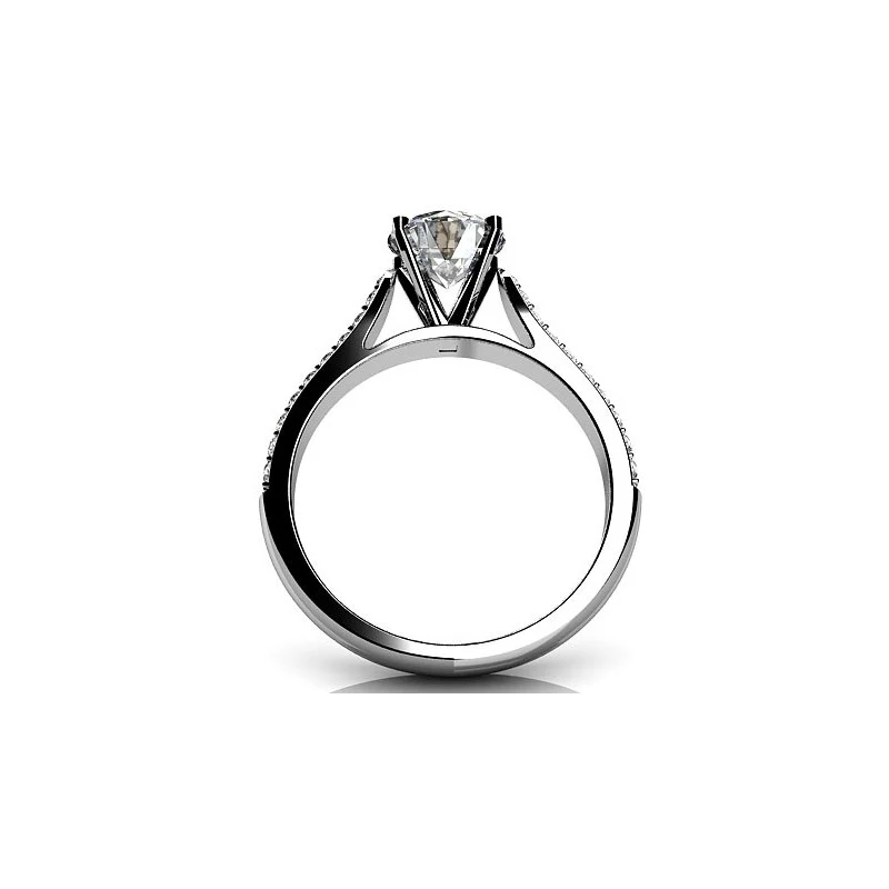 

ANZIW 925 Sterling Silver Engagement Rings Sona Round Cut 4 Prongs Women Wedding Anniversary Rings Christmas Jewelry Gifts