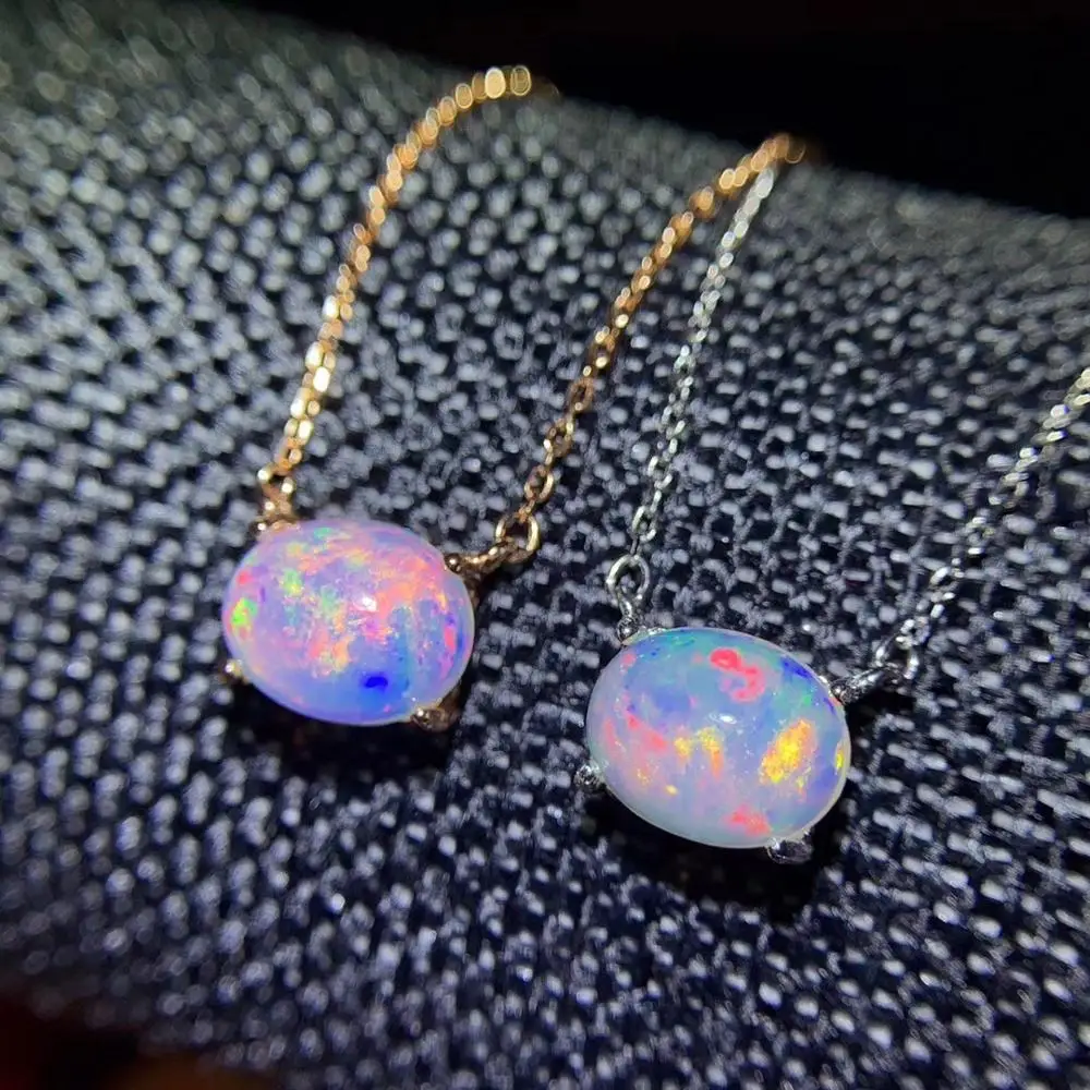 Ожерелье с опалом женское из серебра 925 пробы натуральным драгоценным камнем |