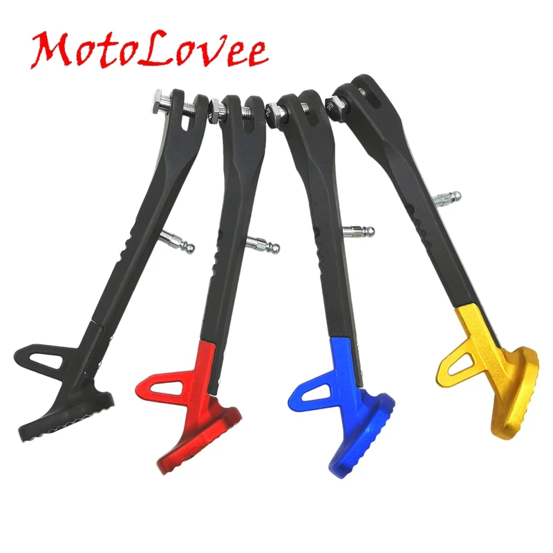 

MotoLovee Motorcycle Parts Kickstands Motor Scooter Modified Tripod Foot Bracket CNC Aluminum Alloy Side Stands Footed Bracket