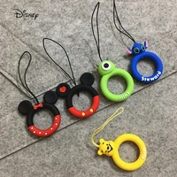 disney silicone strap with finger ring cell phone lanyard donut wreath airpods strap lanyards for keys and id cards 1pc