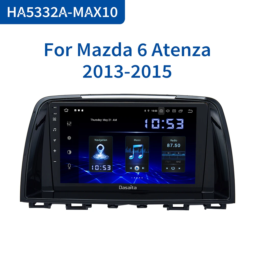 

Dasaita 9" Android 10 Car GPS Player for Mazda 6 Atenza 2013 2014 with 4G 64G Octa Core Auto Stereo Navi Radio Multimedia