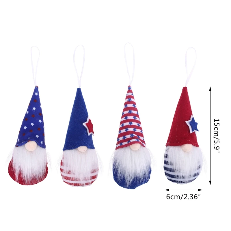 

4Pcs - Patriotic Gnome Gifts Independence Day Gnomes Decor Holiday Decoration Handmade Scandinavian Tomte Elf Dwarf