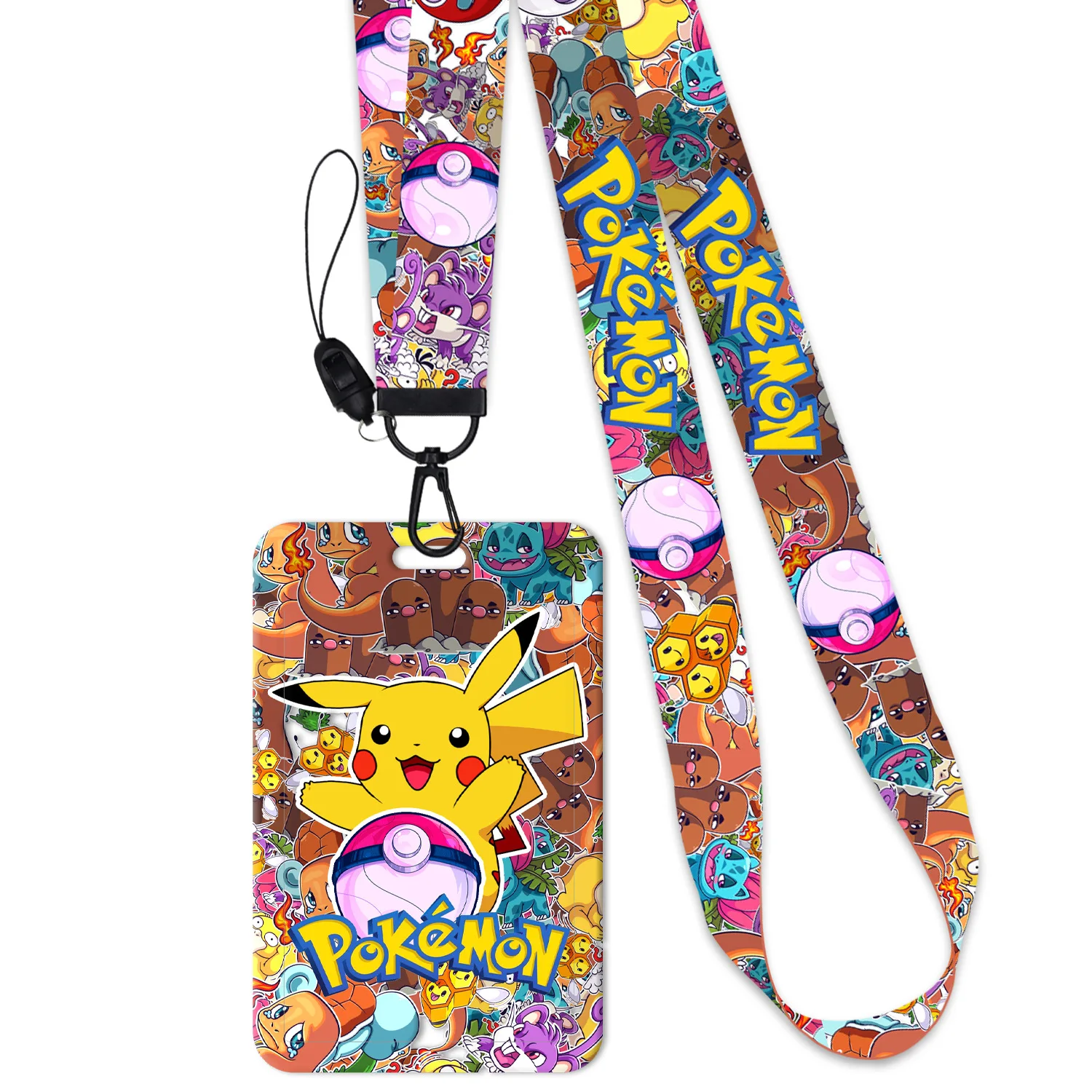 

Pokemon Pikachu Cartoon Keychain Ribbon Lanyards for Keys ID Card Phone Straps Hanging Rope Lariat Students Badge Holder