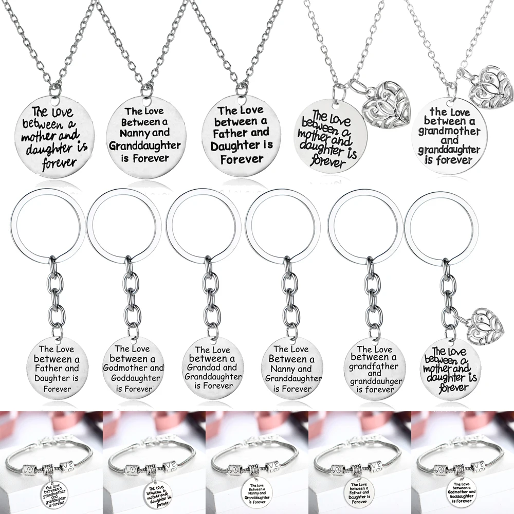 Женское Ожерелье с гравировкой надписей ожерелье для матери дочери папы бабушки