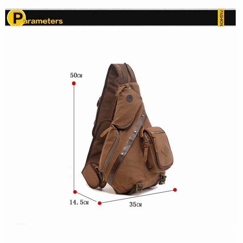 vender Saco De Lona Grande Capacidade Peito Saco único Ombro Mochila Multifuncional Ao Ar Livre Mensageiro Saco Da Forma