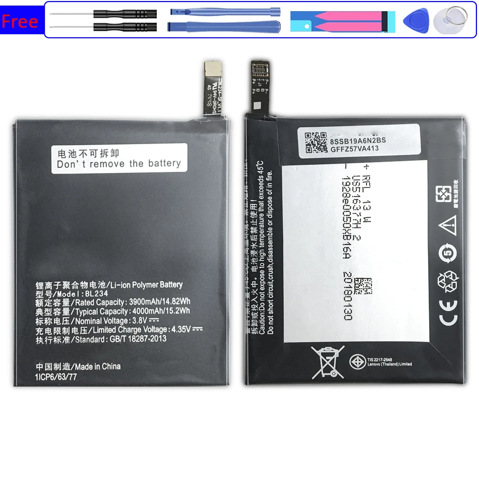 

Сменный аккумулятор BL234 4000 мАч для Lenovo A5000 Vibe P1M P1MA40 P70 P70t P70-T P70A P70-A + номер для отслеживания