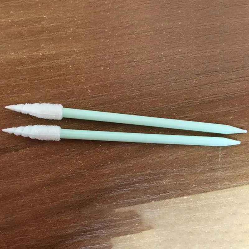 100 _ спиральный заостренный пенный чистящий тампон без ворса губчатые палочки для