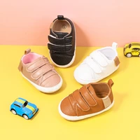 new arrival baby shoes 4 colors solid pu leather soft sole rubber non slip infant fairst walkers baby moccasins crib shoes