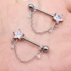 Пара женских колец для пирсинга сосков из нержавеющей стали в стиле ретро, пикантные розовые Роскошные ювелирные изделия в готическом стиле с кисточками, 2 шт.