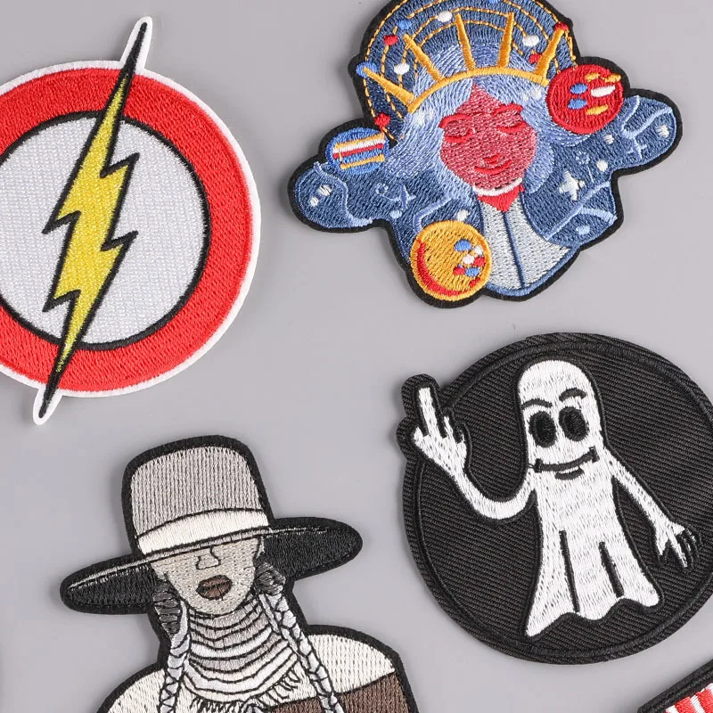 Наклейки с вышивкой Череп инопланетянин летающая тарелка аксессуары для багажа