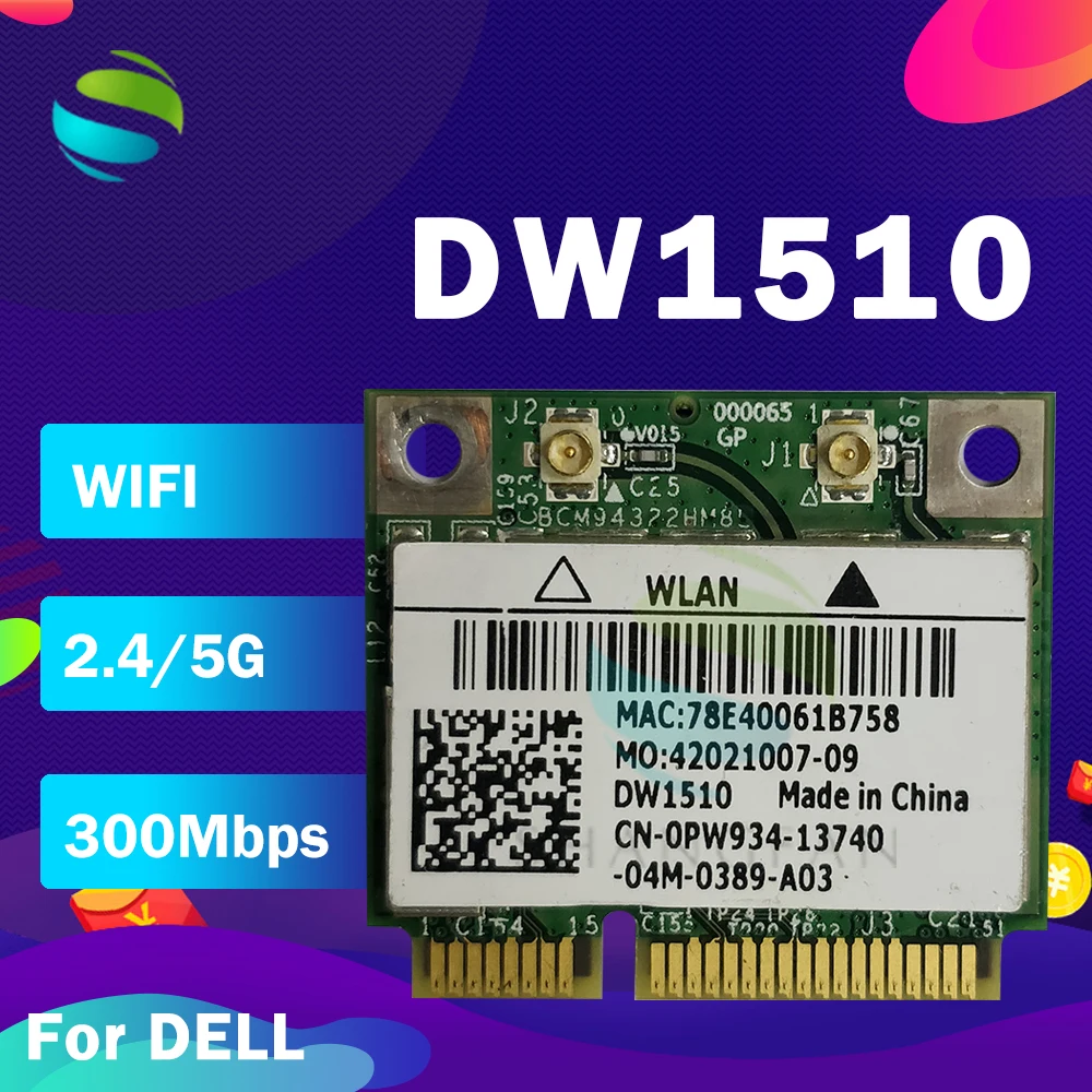 BroadCom BCM94322HM8L DW1510 Половина мини PCI-Express PCIe беспроводной WLAN Wifi карта для dell |
