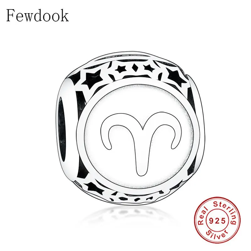 925 Sterling Silver 12 Star Constellation Zodiac Scorpio Bead Fit Original Pan Charm Bracelet Necklace Women Making Berloque | Украшения и