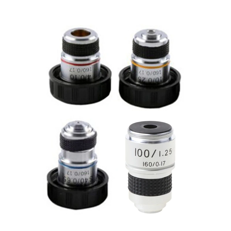 

4X 10X 40X 100X High Quality Microscope Objective Lens Achromatic Objective Laboratory Biological Microscope Parts