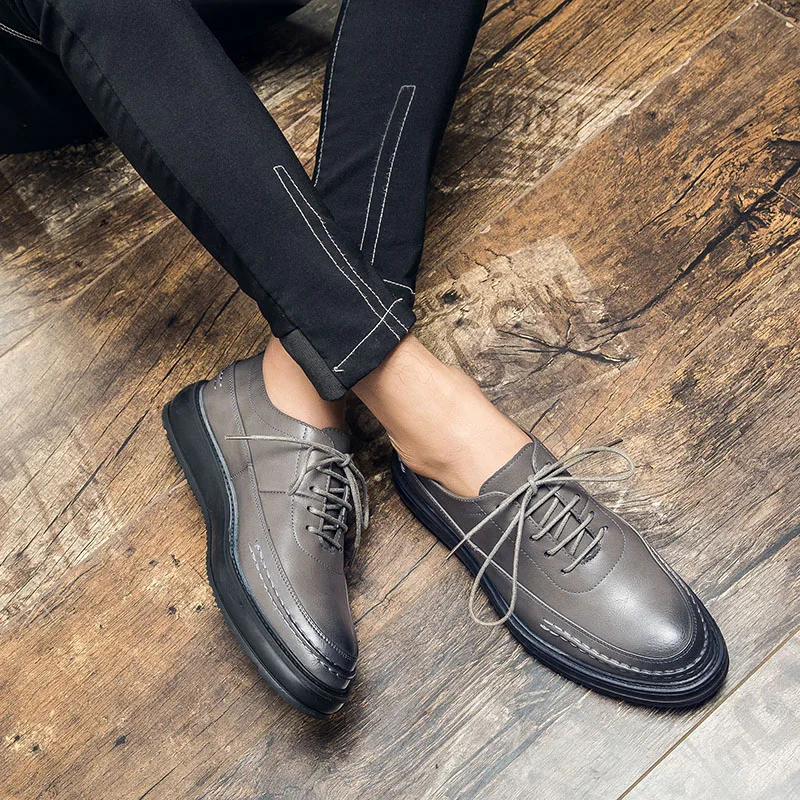 Мужские классические туфли оксфорды деловые мужские свадебные кожаные офисные