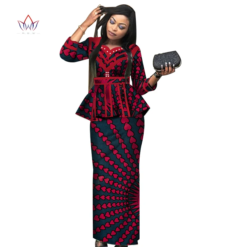 15 Новая африканская Дашики юбка набор африканская традиционная одежда для женщин Базен Riche размера плюс юбка набор Печать Дамская одежда WY3887 - Цвет: 15