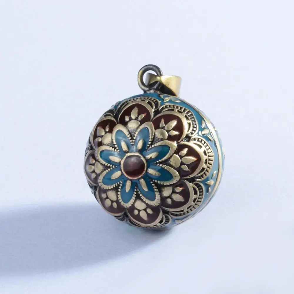 

Eudora Vintage Enamel Craft Flower Bell Ball Pendant Harmony Bola Ball Necklace Angel Caller Jewelry best gift for Pregnant wife