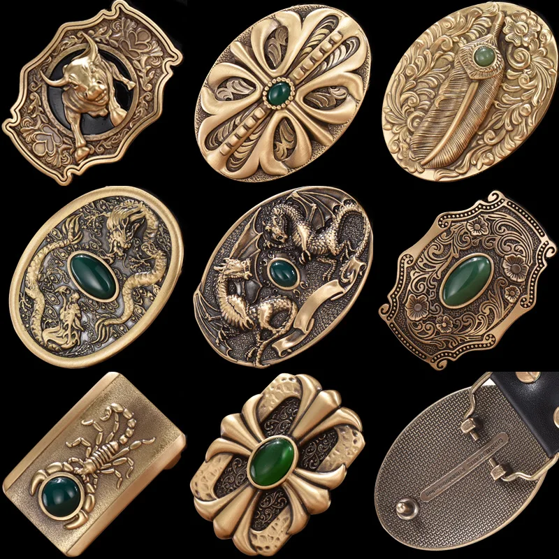 Пряжка для ремня из чистой меди изысканная поясная пряжка высокого качества