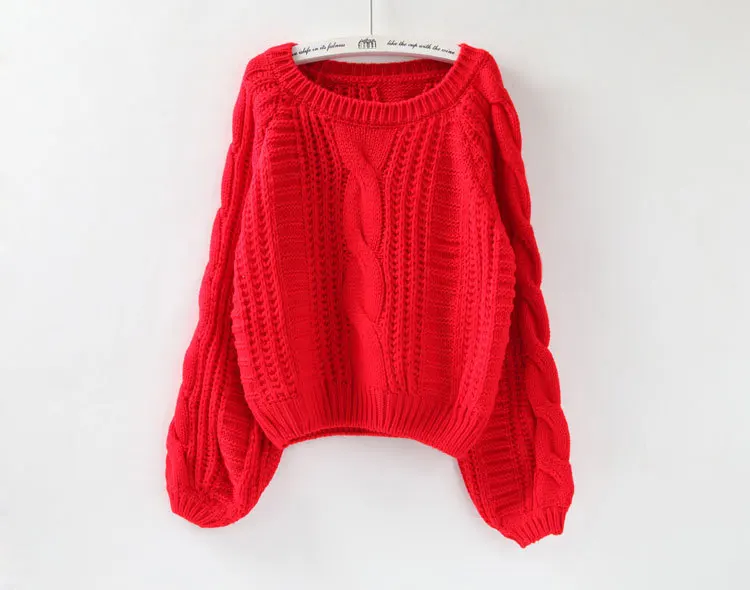 Baharcelin Women Girl Winter Round Knitted sweater Pullovers Tops clothing candy color knitted pullovers for women girl | Женская одежда