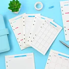 6 отверстий спиральный планировщик пополнение внутренний бумажный дневник Еженедельный Ежемесячный план сделать список красочные страницы для A6A5 свободный лист ноутбук