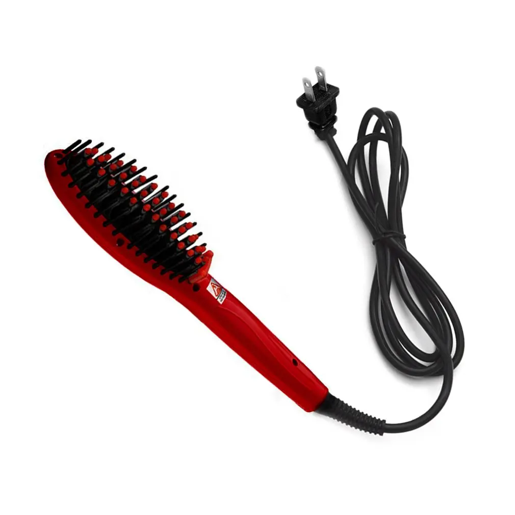 US Plug Red Щетка для волос, быстрый выпрямитель для волос, расческа для волос, электрическая расческа, расческа, Утюги, авто прямые расчески для волос, щетка, подарки - Цвет: US Plug Red