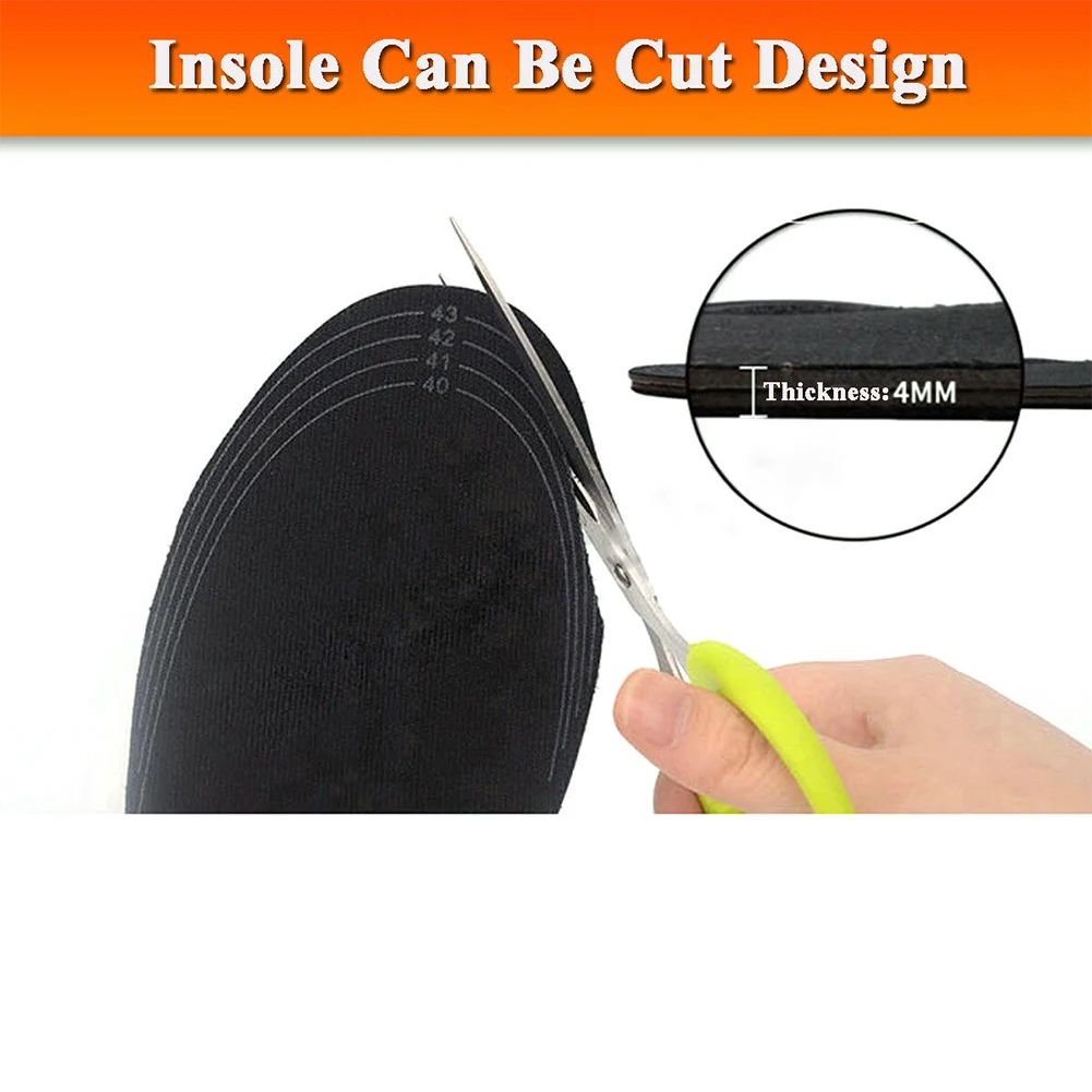 

USB Insoles Electric Heated Washable Cuttable Comfort Dirt Proof Black Men Women Foot Warmer Winter Shoe Pad Reusable
