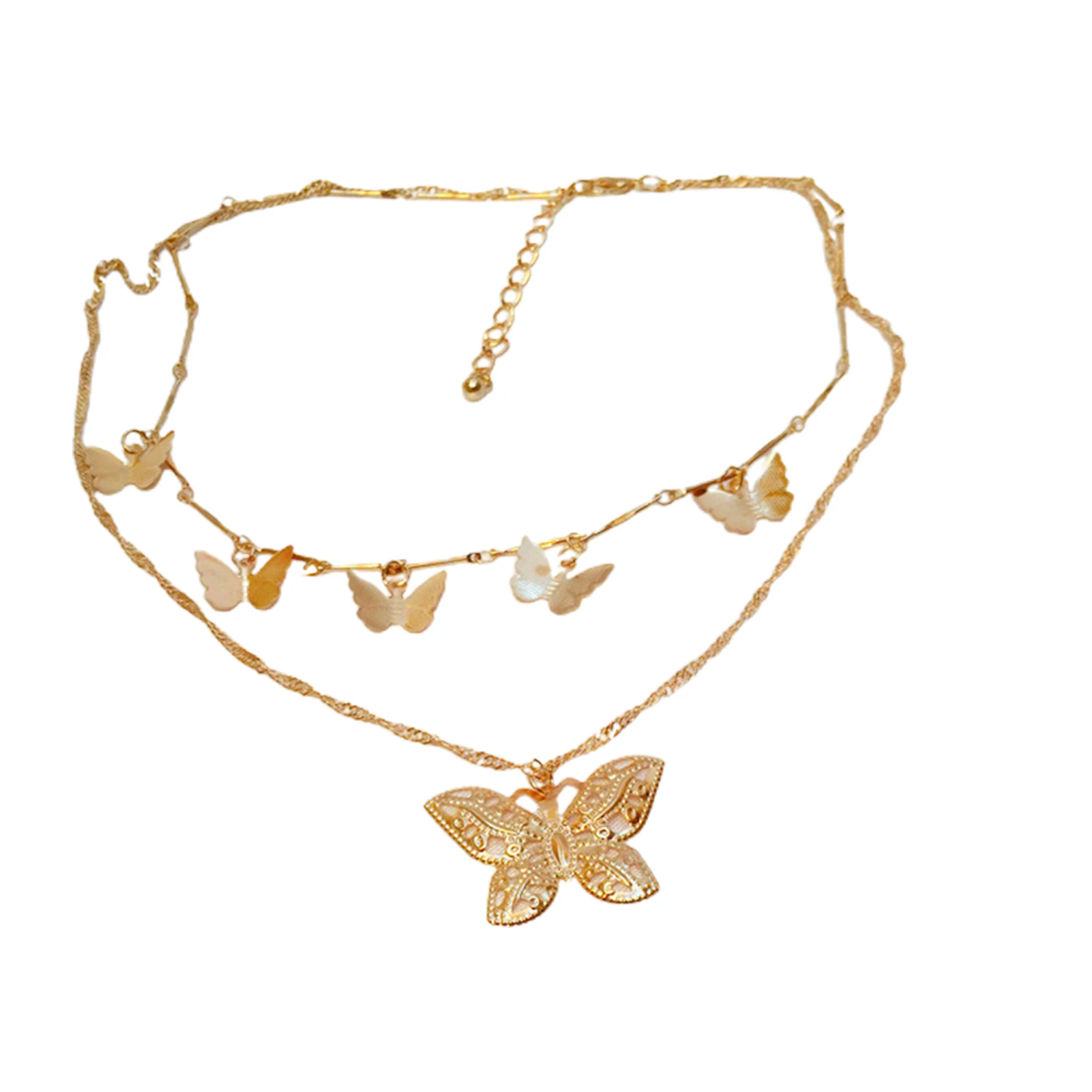 

HOT SALESNew Arrival Women 2-Layer Butterfly Pendant Choker Clavicle Chain Necklace Jewelry Gift Wholesale Dropshipping