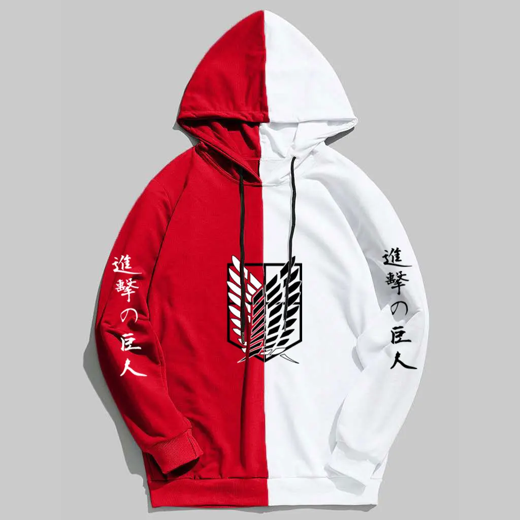 

2021 New Summer Anime Brand Attack on Titan Printing The Sharingan Hoodies Pullover Sweatshirt Harajuku Hip Hop Thin Clothing