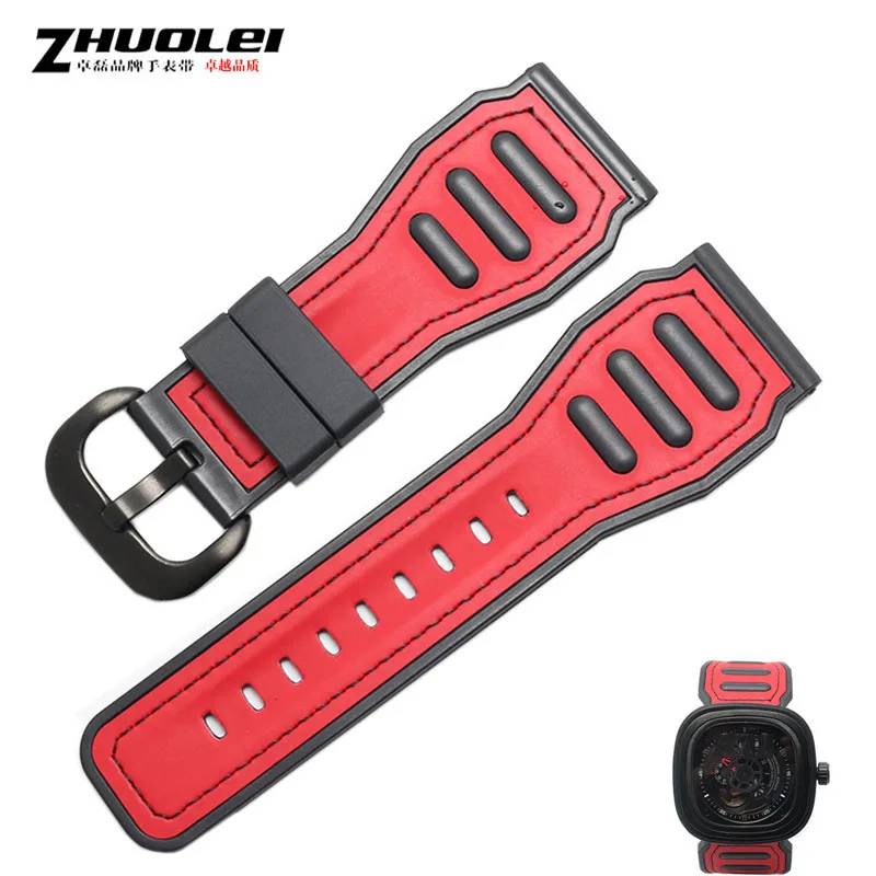 Ремешок силиконовый для мужских наручных часов резиновый водонепроницаемый
