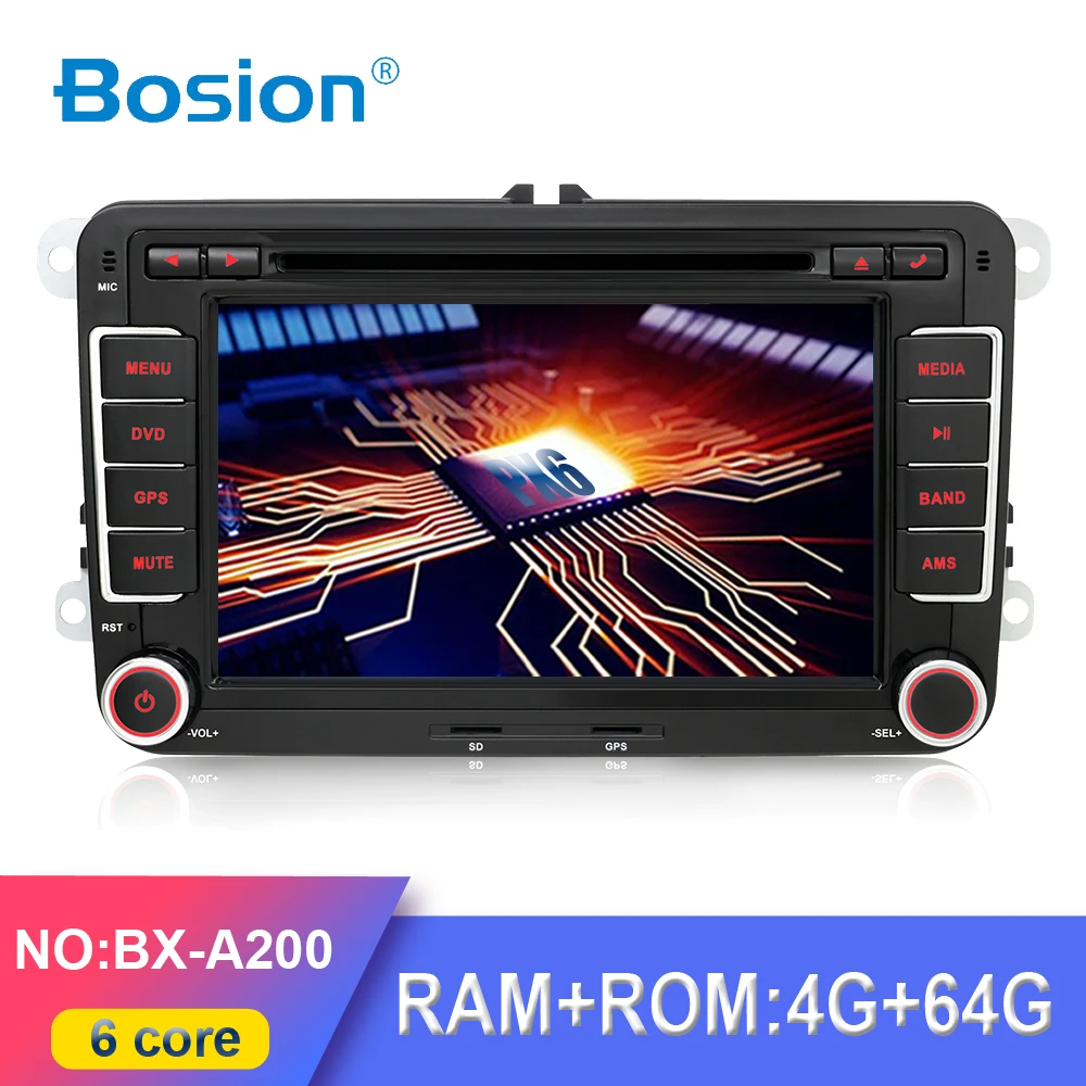 Автомобильный DVD Bosion RK3399 Android 9,0 2 Din для Volkswagen Golf/Tiguan/Skoda/Fabia/Rapid/Seat/Leon wifi BT SWC DAB+ ram 4G+ rom 64G