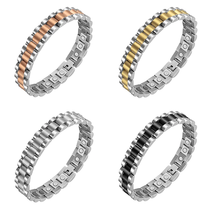 Мужской браслет с голограммой Moocare из нержавеющей стали магнитной застежкой