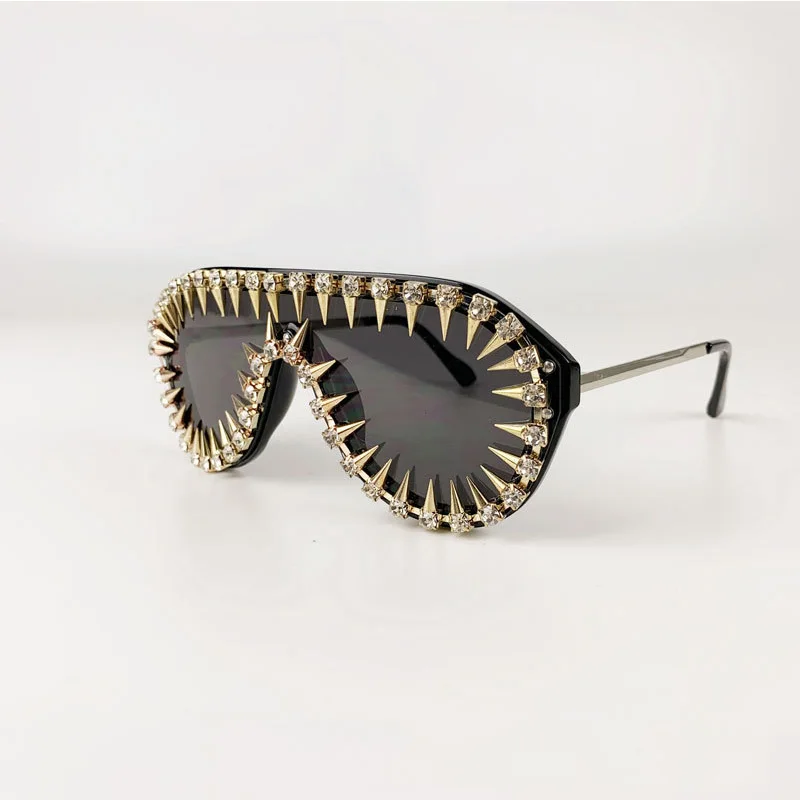 2020 Diamond Цвет женские солнцезащитные очки в стиле барокко преувеличенные большие