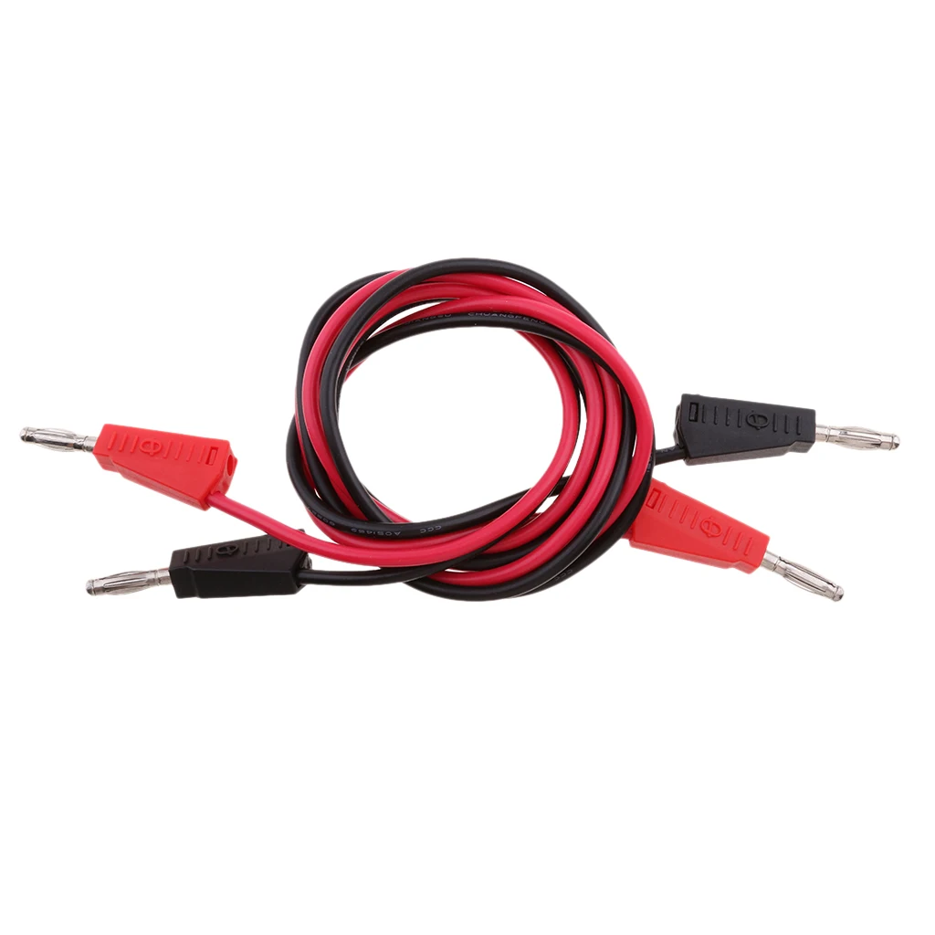2 шт./компл. 1 м 4 мм силиконовый мультиметр с банановым штекером Тестовый Кабель