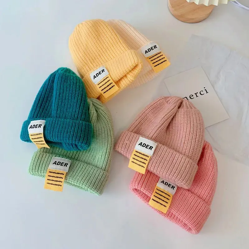 Осень 2021 новинка детская вязаная шапка в Корейском стиле для колледжа с большими