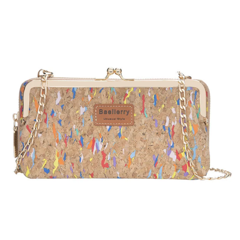 

Fashion Simple Women Bag Messenger Bags Retro Wood Grain Multifunctional Shoulder Bag Female Mini Printed Zipper Wallet