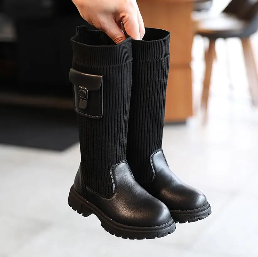 

Fashion Children Long Boots Girls Knee Children Socks Snow Boots Autumn Winter Princess Child Sneakers Girls Sport Shoes