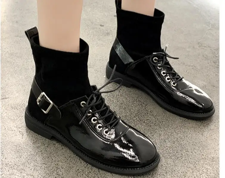 Новые привлекательные элегантные весенне-осенние ботинки из искусственной кожи