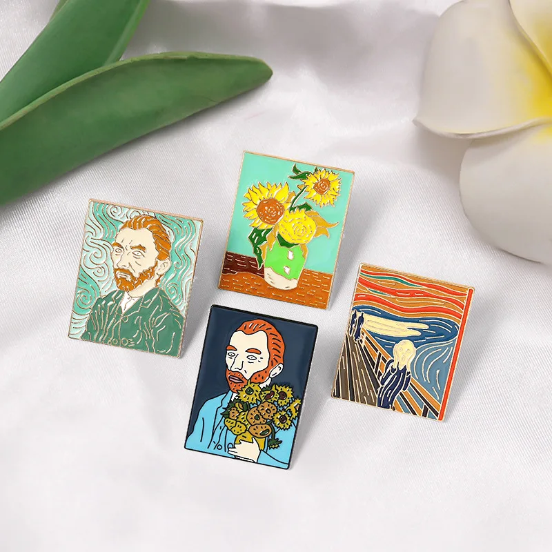 

Genius Painter Van Gogh Enamel Pin Custom Brush Art Oil Painting Brooches Badge Shirt Lapel Pin Buckle Jewelry Gift for Friend