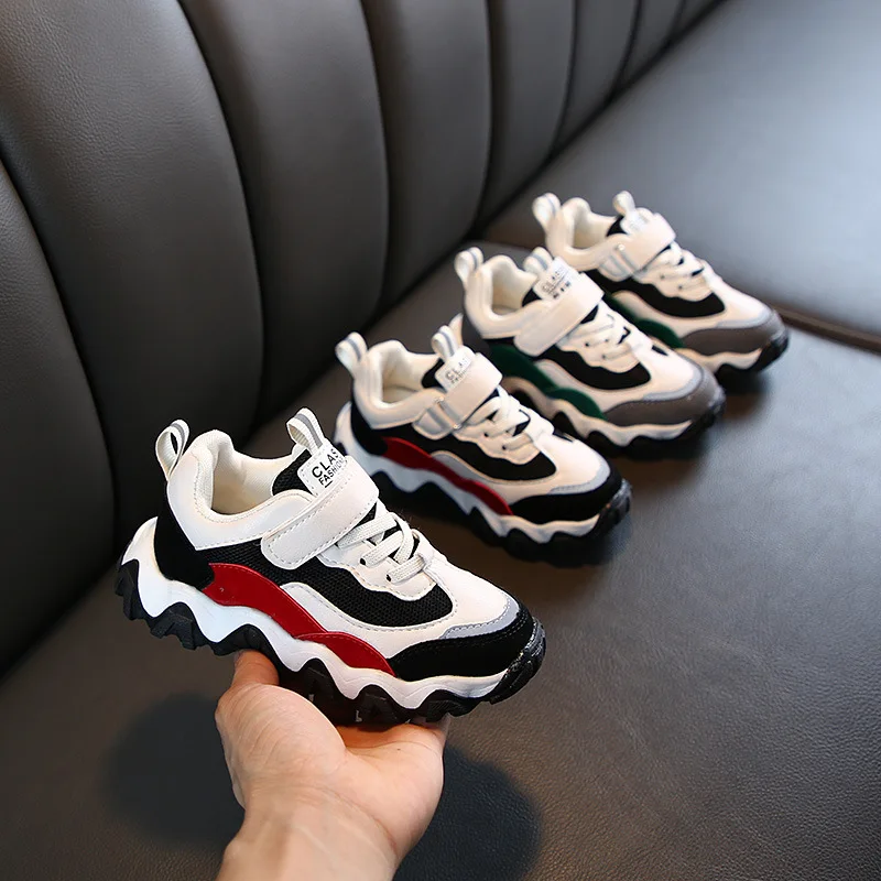 

Spring New Children's Sports Shoes Net Fabric Breathable Comfortable Sneakers For Kid Boys Girls Outdoor Hook & Loop Casual Shoe