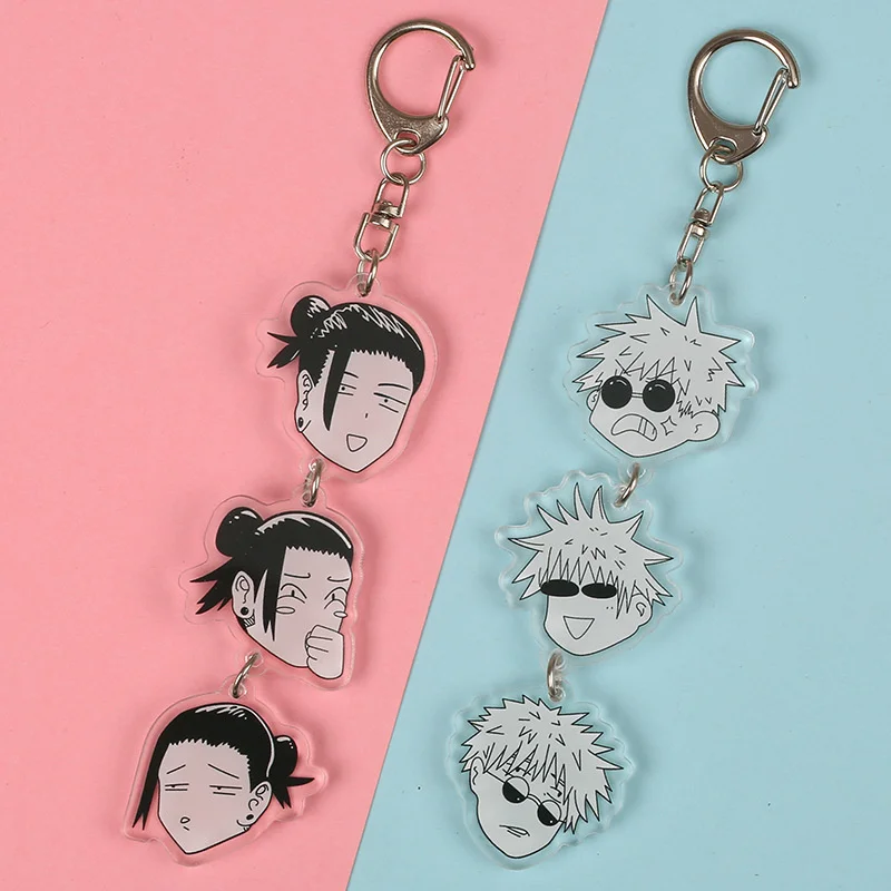 

Anime Jujutsu Kaisen Cosplay Funny Long Keychain Gojo Satoru Geto Suguru Bag Funny Pendant Fan Collection Props Gifts