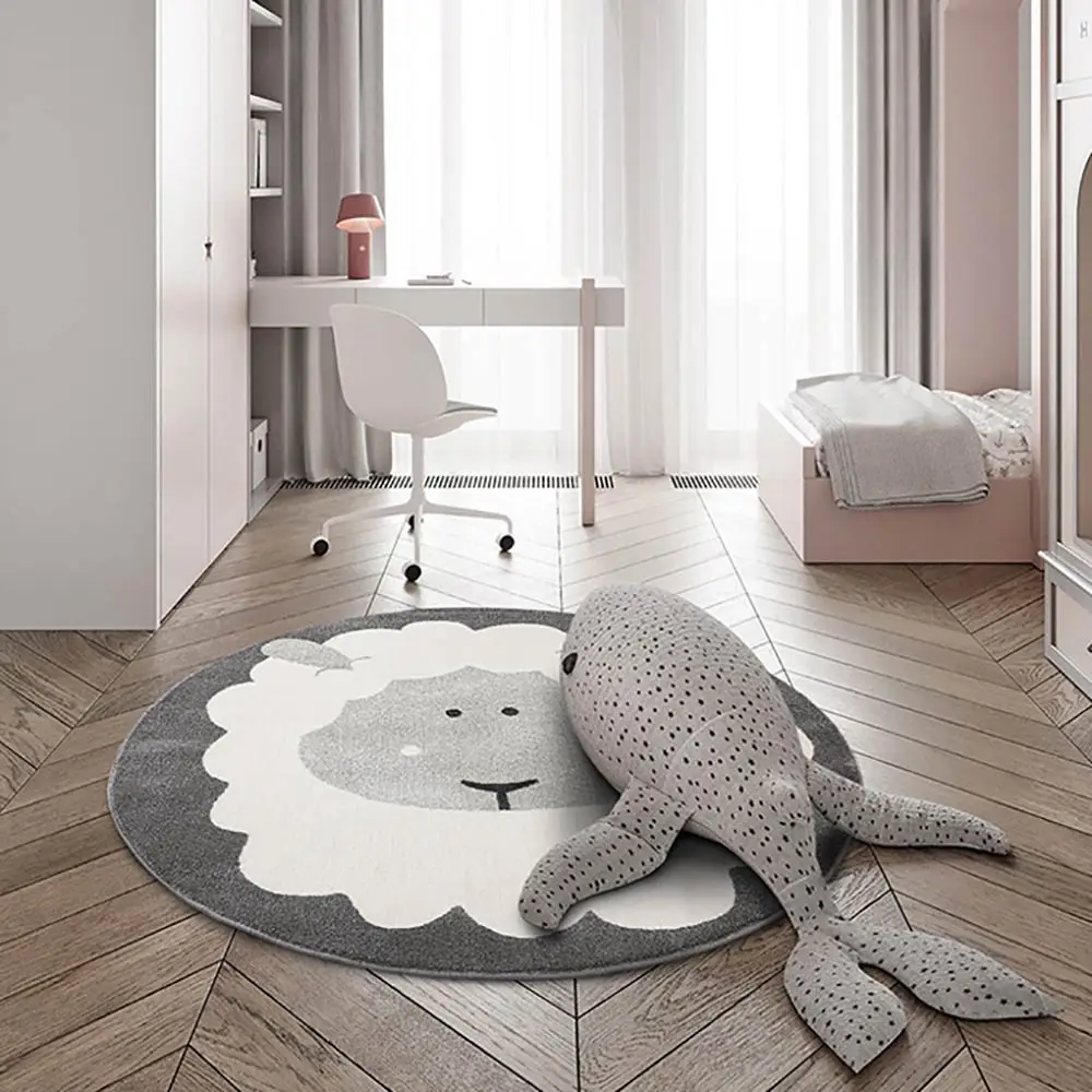 Мультяшный круглый игровой коврик детский ползающий Милые Животные Овцы