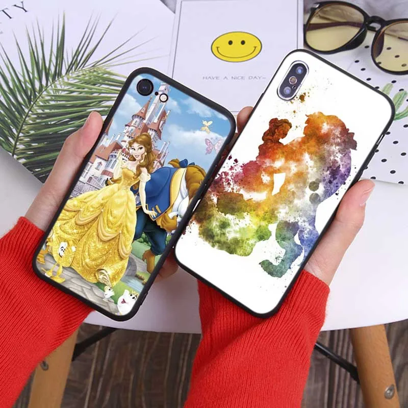 Beauty Beast Rose Princess Art чехол для iPhone X XS MAX XR 7 8 6 6S plus 5s SE Прозрачный мягкий силиконовый