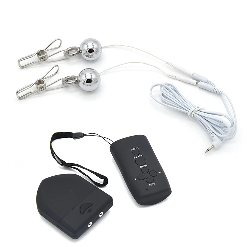 Электрошоковый зажим для сосков массажер тела с шариком веса электро увеличения