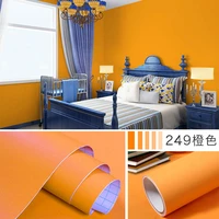 matte orange contact paper home decorative waterproof wall stickers pvc self adhesive wallpaper bedroom cabinets wall pasters