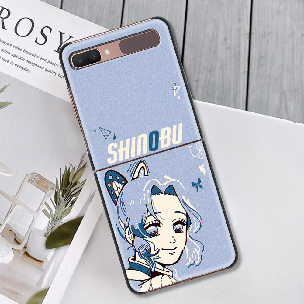 

Phone Case for Samsung Z Flip Fold Phone Case For Samsung Z Flip 5G hard PC shell Cover Coque Anime Demon Slayer and Naruto