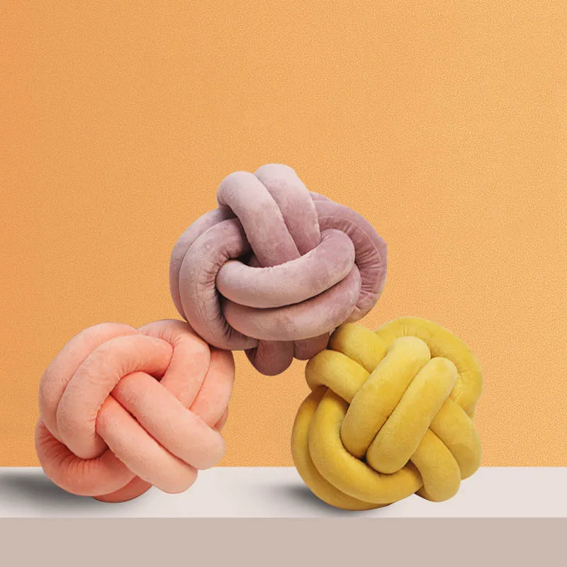 Узелковый плюшевый шар дизайнерская круглая диванная подушка поясные подушки