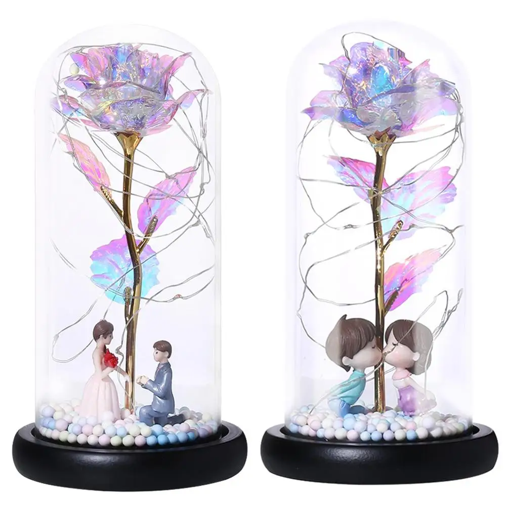 Роза в Стекло купол светодиодный подарок девушке навсегда розы для Рождество