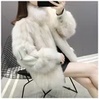 Зимнее женское пальто из искусственного меха, теплая Женская куртка из овчины, пальто из ягненка, короткая куртка из искусственного меха