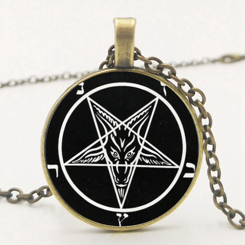 2019/популярное ожерелье с пятиконечной звездой и логотипом Baphomet круглым узором