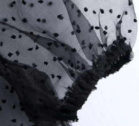 Женская Сексуальная Блузка с прозрачной сеточкой короткий рукав о образный