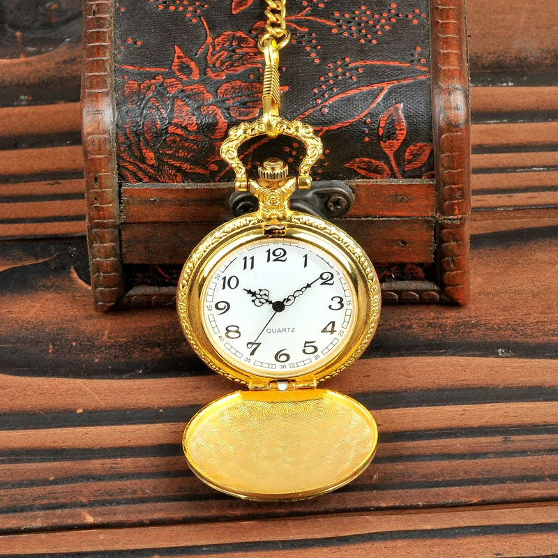 Большие стильные карманные часы в стиле ретро классические толстые рельефные с